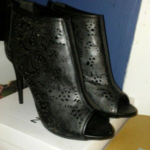 Black Open Toe Booties